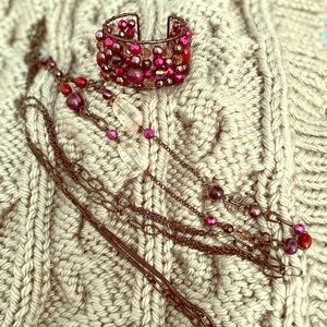 Cookie Lee 4 in 1 Necklace & Cuff Bracelet.